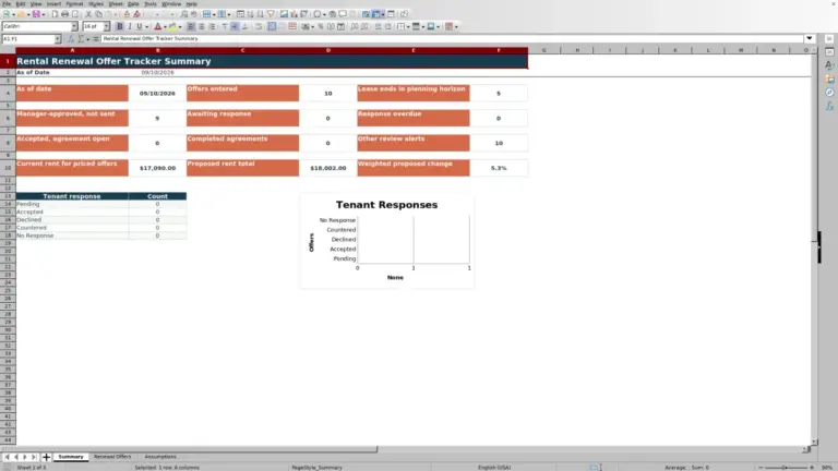 Preview of Rental Renewal Offer Tracker Excel Template
